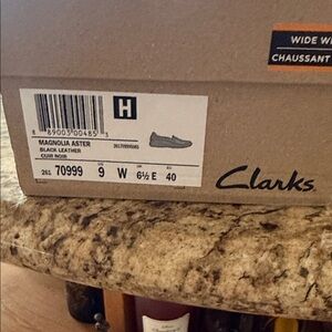 Clarks Magnolia Aster Black Leather Loafers